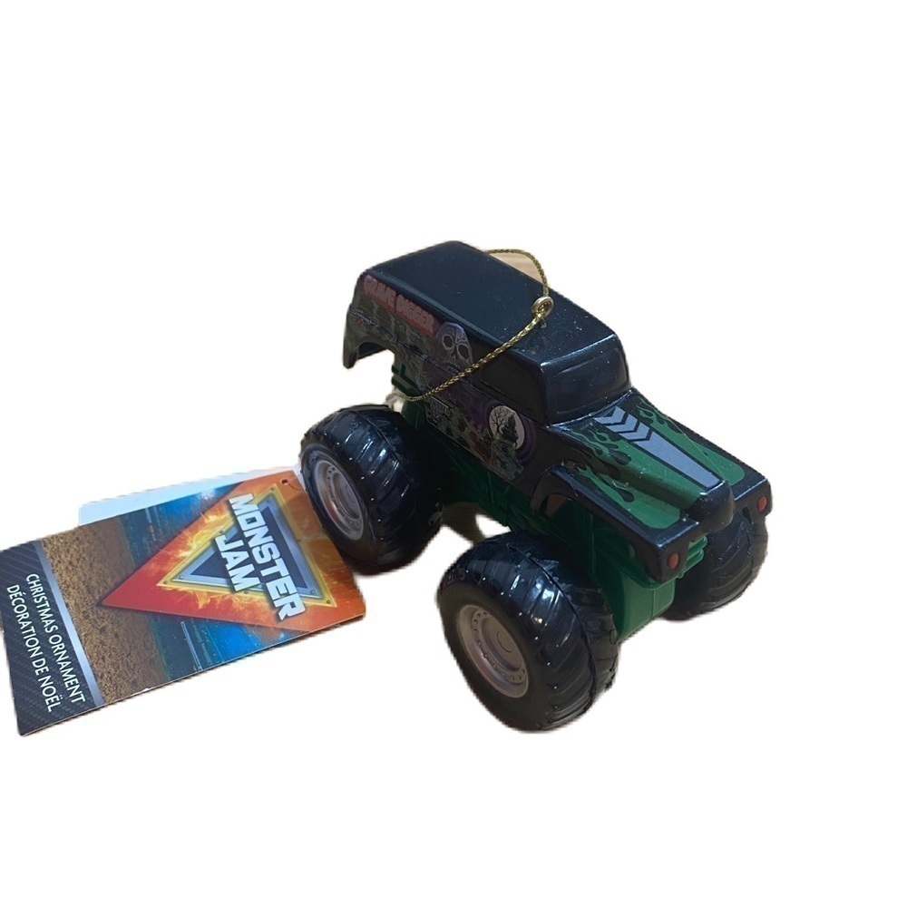 Monster Jam Grave Digger Christmas Ornament NEW Green Black Holiday